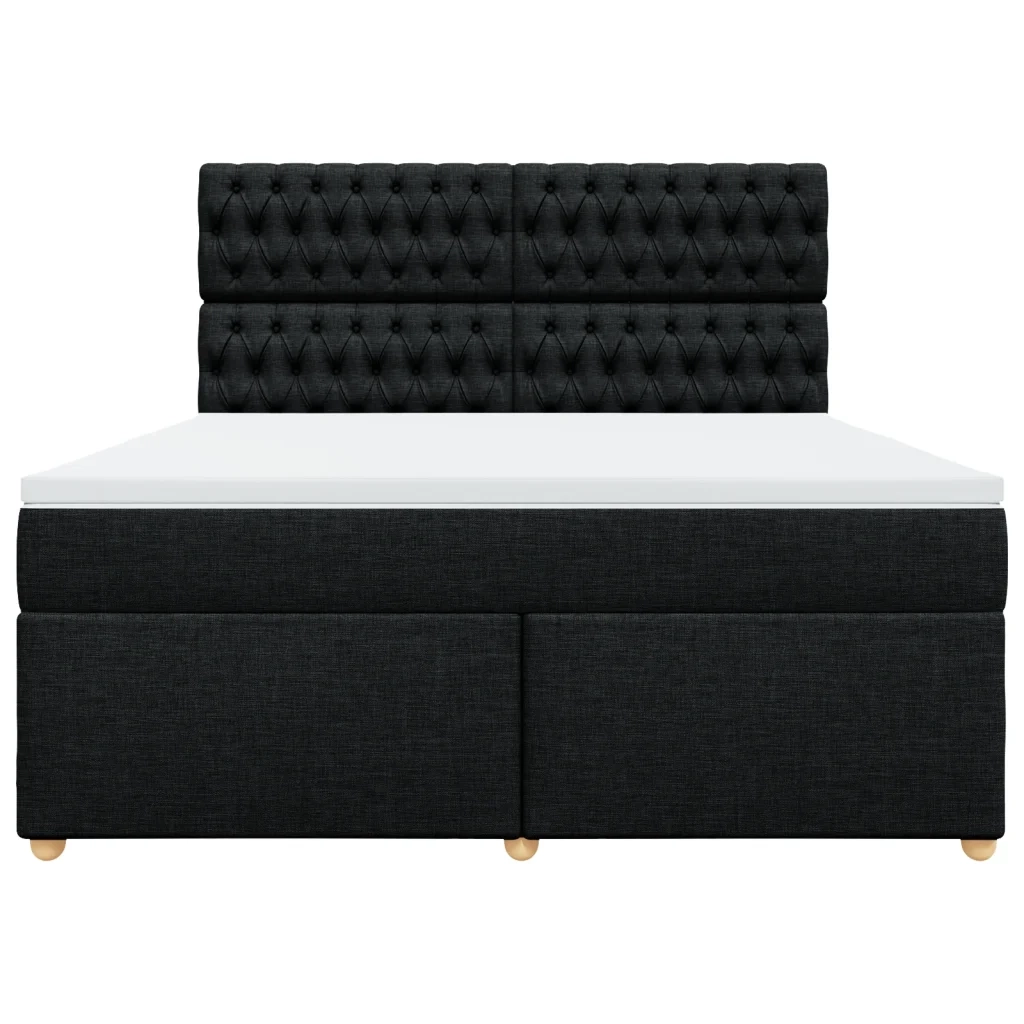 Giroletto a Molle con Materasso Nero 180x200 cm in Tessuto