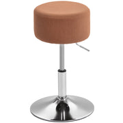 Sgabello Regolabile in Altezza 52-66 cm con Rivestimento in Velluto ¨C zephmum ¨C Marrone