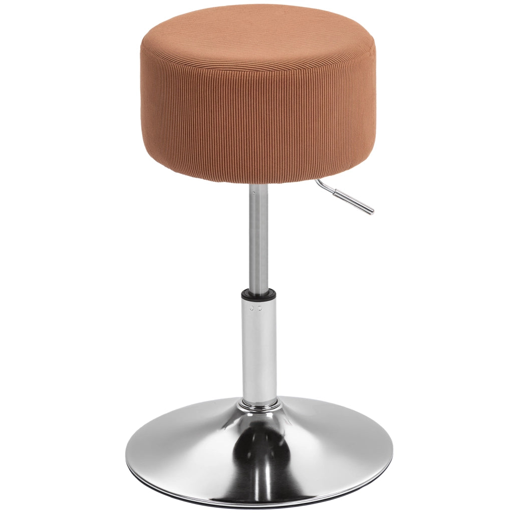 Sgabello Regolabile in Altezza 52-66 cm con Rivestimento in Velluto ¨C zephmum ¨C Marrone