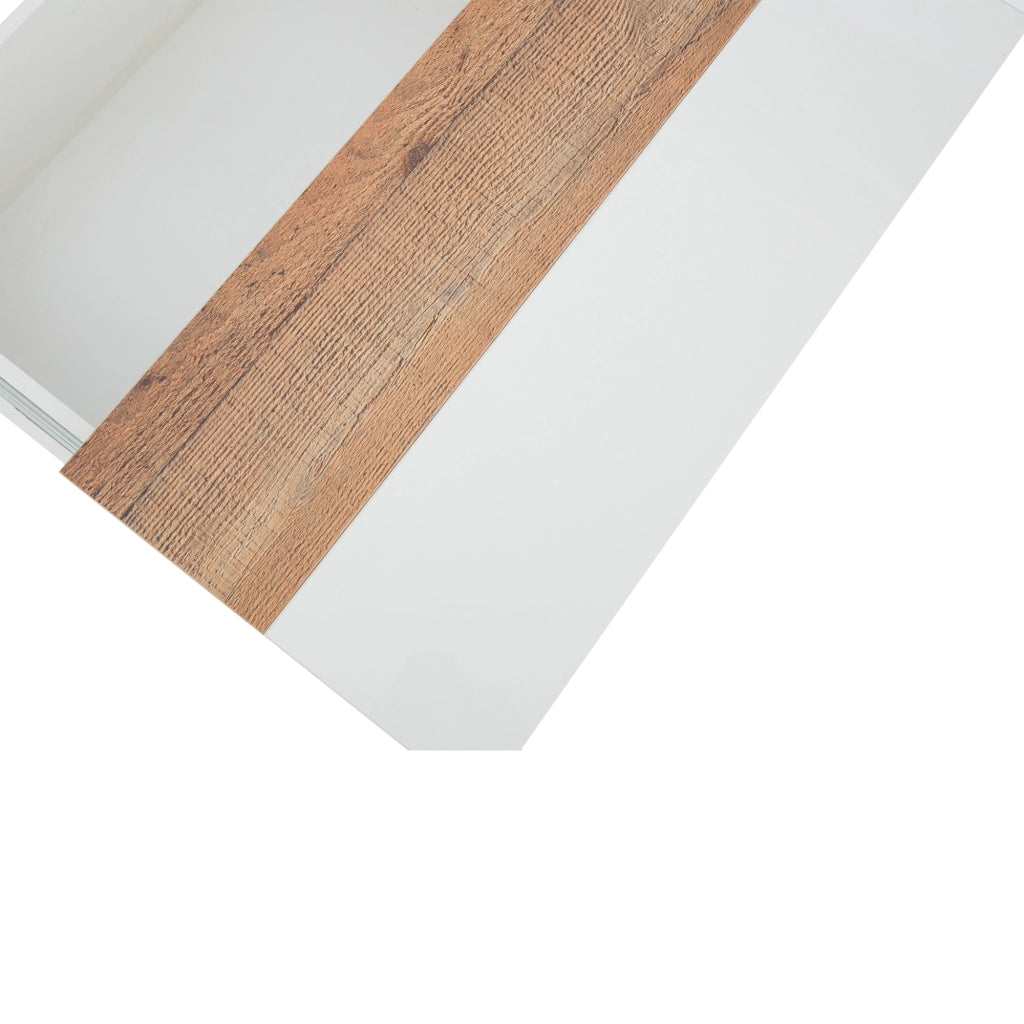 Tavolino da caffè quadrato con piano estraibile e 2 vani nascosti, bianco, 70 × 70 × 39 cm