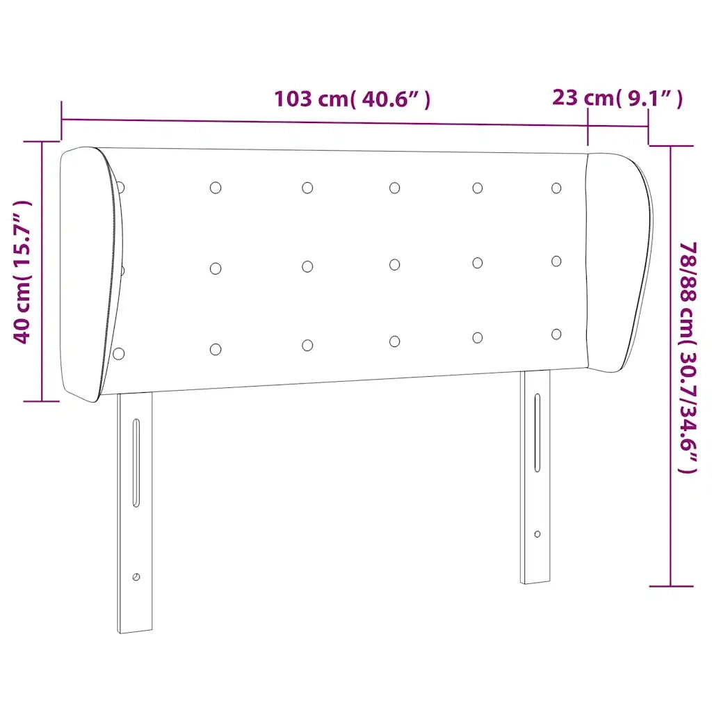 Testiera ad Orecchio Verde Scuro 103x23x78/88 cm in Velluto