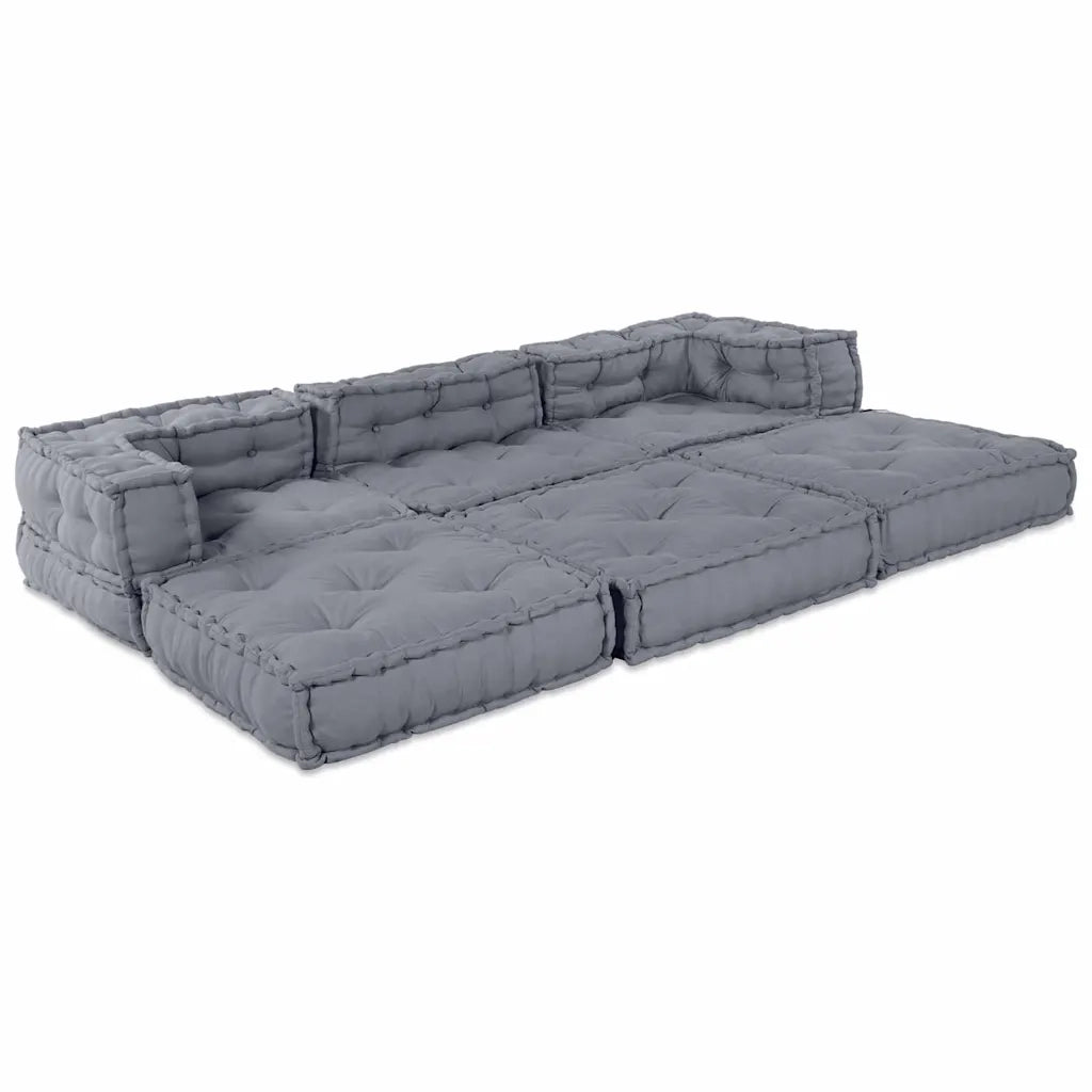 Unità di Divano Modulare 3 pcs Grigio Tessuto 3315092