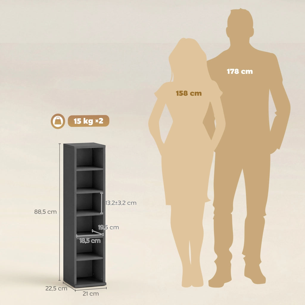 Libreria Colonna 2 Pezzi ¨C Xylo ¨C Nero 12 Scomparti 21x22,5x88,5cm