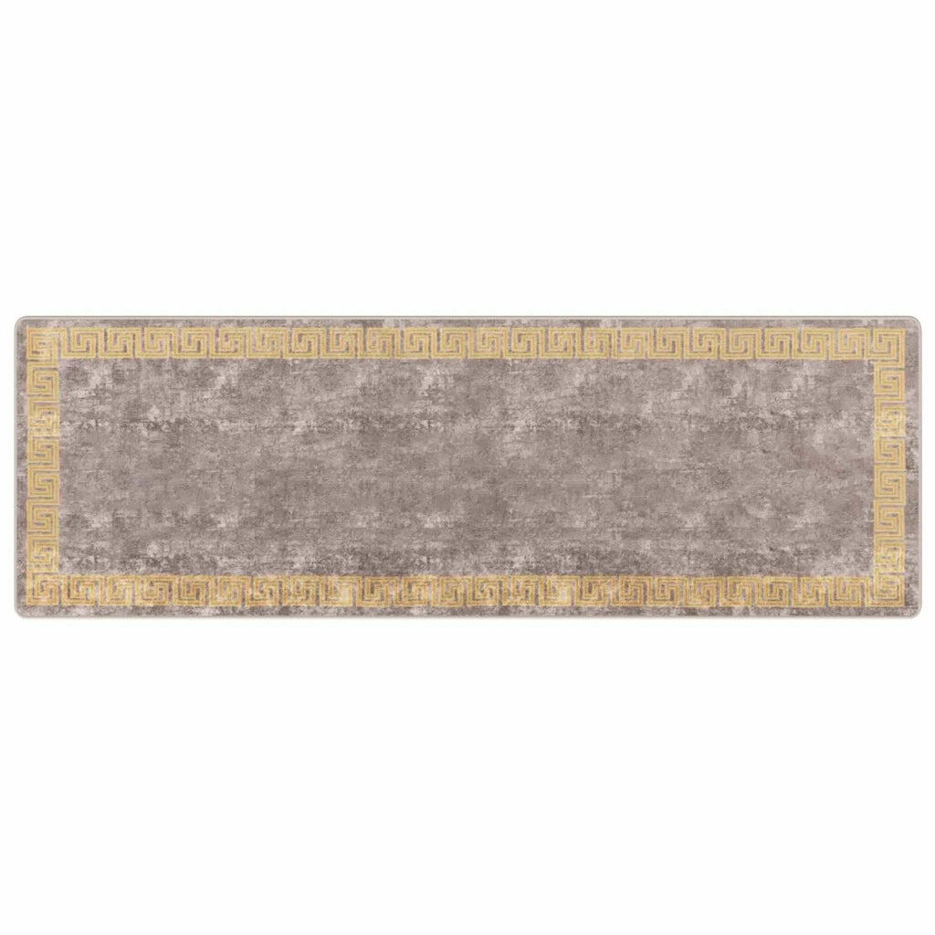 Runner Tappeto MARSA Grigio 100 x 300 cm Poliestere e PVC
