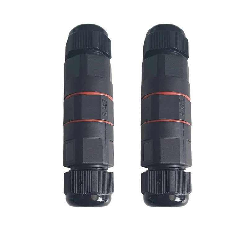 2 Connettori Rete RJ45 IP68 Forma I Manicotto Collegamento Cavo Esterno 105x30mm