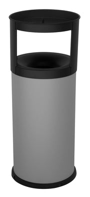 Pattumiera Gettacarte Ø31xh80 cm Autoestinguente Posacenere in Acciaio Verniciato Grigio