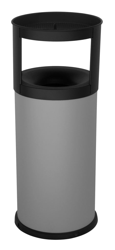 Pattumiera Gettacarte Ø31xh80 cm Autoestinguente Posacenere in Acciaio Verniciato Grigio
