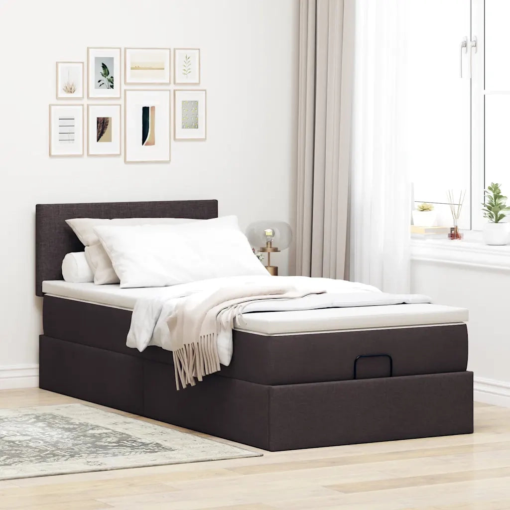 Struttura Letto Pouf con Materasso 80x200 cm in Tessuto 3311334