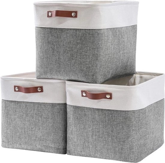 Scatole di archiviazione, Set di 3 Cubi di archiviazione in tessuto per mensole Kallax, armadietti