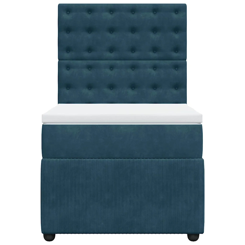 Giroletto a Molle con Materasso Blu 80x200 cm in Velluto