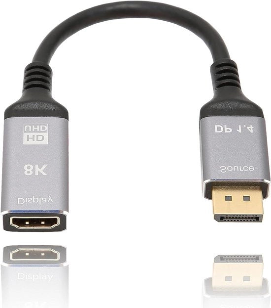 Cavo DisplayPort a HDMI 8K@60Hz - Supporto 8K a 60Hz 4K a 120Hz 2K a 144Hz - Adattatore.