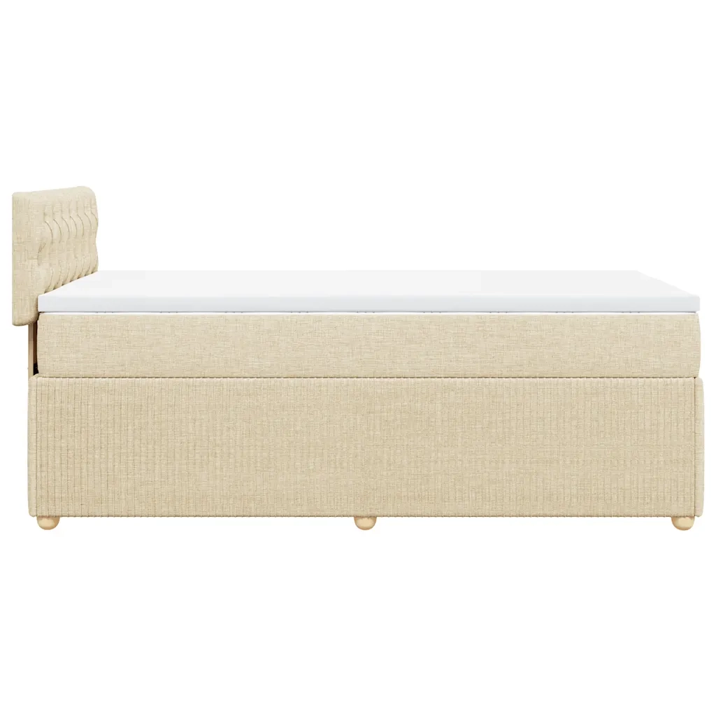 Giroletto a Molle con Materasso Crema 80x200 cm inTessuto