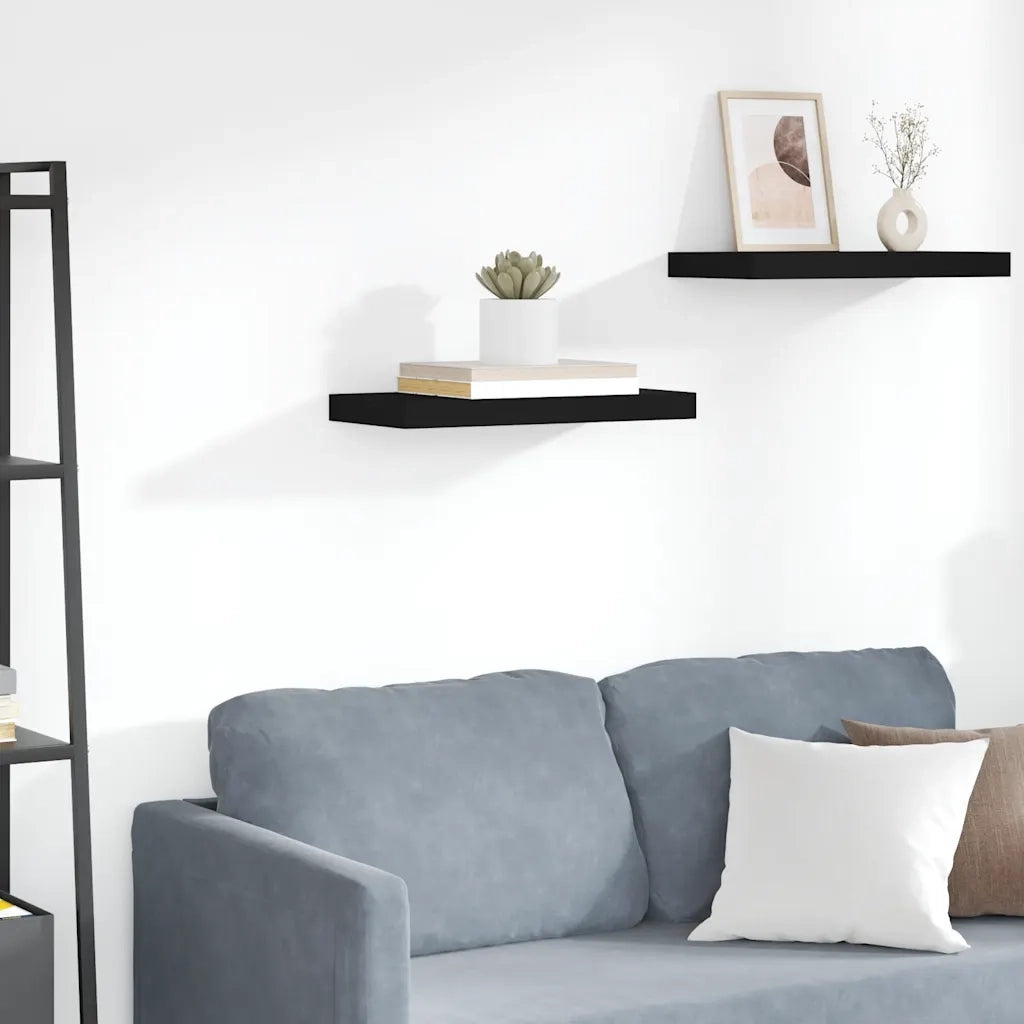 Scaffale a Parete Nero 50x23x3,8 cm in MDF 323829
