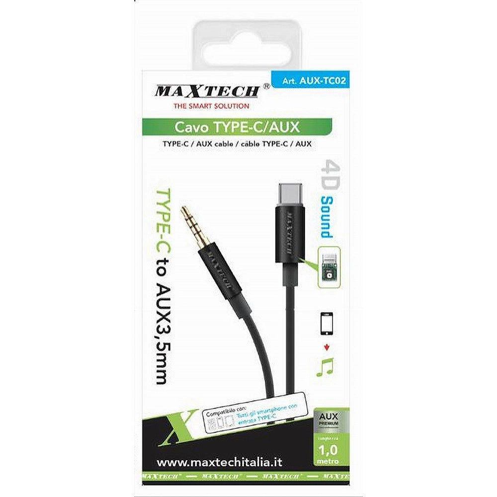 Trade Shop - Cavo Type-c A Aux 3,5mm 1mt 4d Sound Dac Chip Cuffie Audio Smartphone Aux-tc02 -