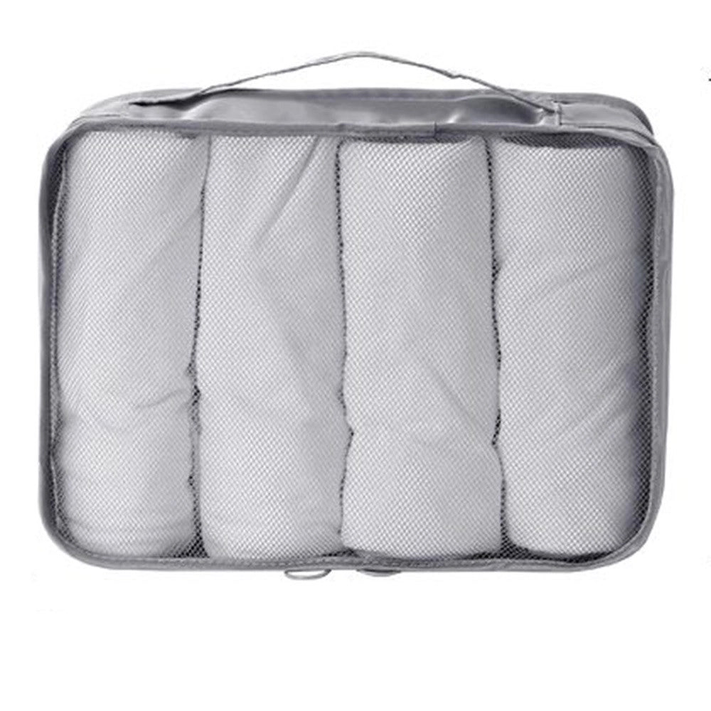 Trade Shop - Organizer Viaggio Organizza Valigia Bagagli Borsa Per Vestiti 30x20x12cm Grigia 87718 -