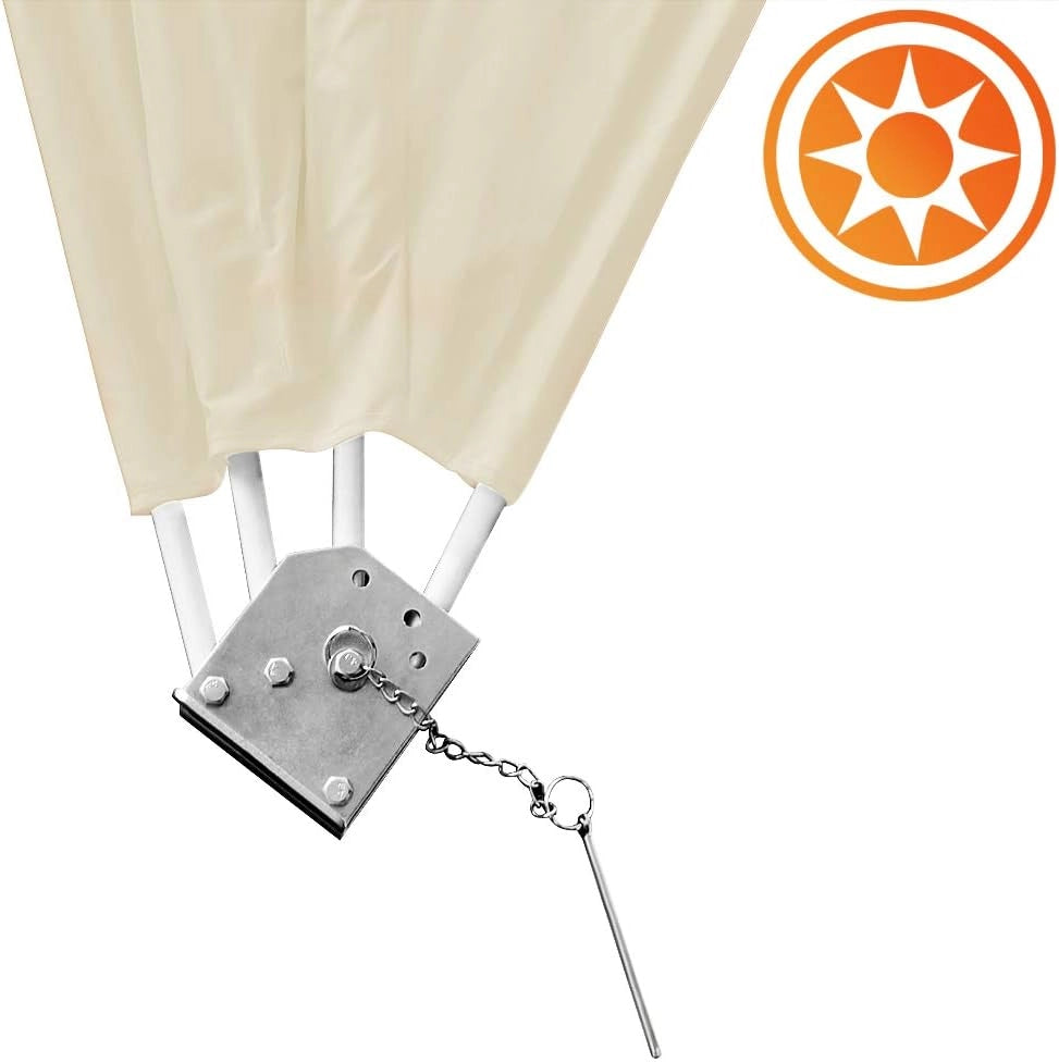 Tenda a Ventaglio da Balcone Pieghevole con Supporto 140x140cm Frangivento Privacy Terrazza Tenda Laterale