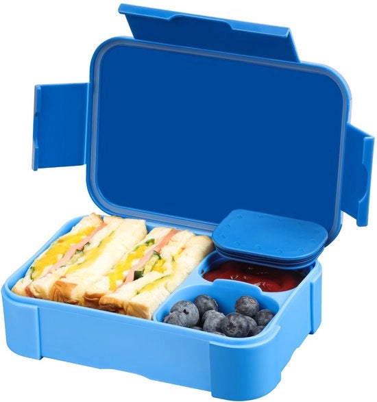 Lunchbox per bambini con compartimenti 900ml Box da picnic per bambini Snackbox per bambini per ragazze e ragazzi (blu)