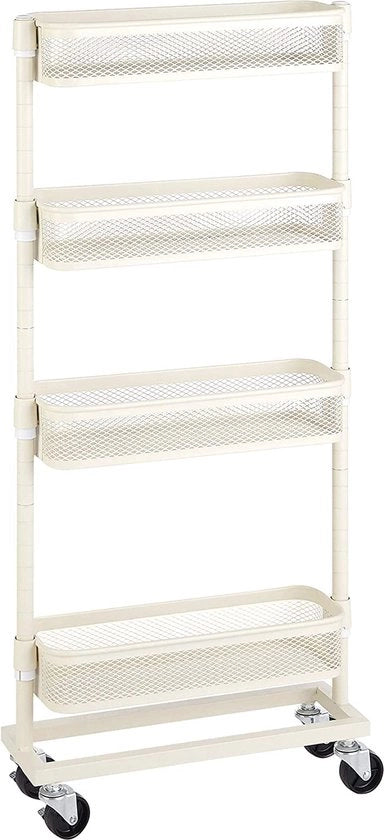 Trolley per cucina – ripiani per la cucina - Trolley di archiviazione con ruote – con livelli – sostenibile -spazievenditore