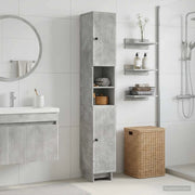 Armadio da Bagno con Ripiano Aperto EDE Grigio Cemento 895938