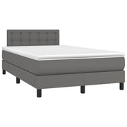Giroletto Molle con Materasso e LED Grigio 120x190cm Similpelle 3270139