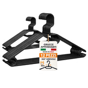 Akitaink Set 12 Grucce in Plastica Nero Gancio Girevole 360