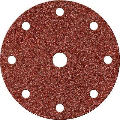 DISCO ABRASIVO FIBRATO VELCRATO 9 FORI IMPERIAL - MM 150X22,2 GRANA 320 CF=PZ 100- 1 confezioni