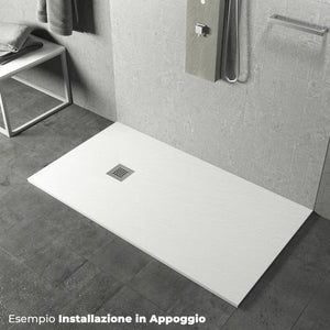 Piatto Doccia in Pietra 70x110 cm Pedrinelli Ardesia Stone Side Bianco