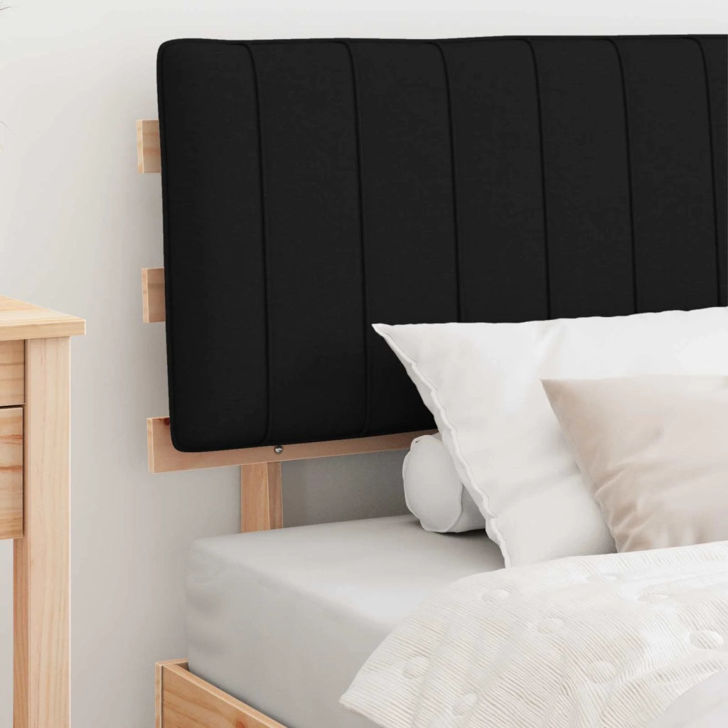 Letto con Testiera Rivestita Nero 100 x 200 cm Pino massello