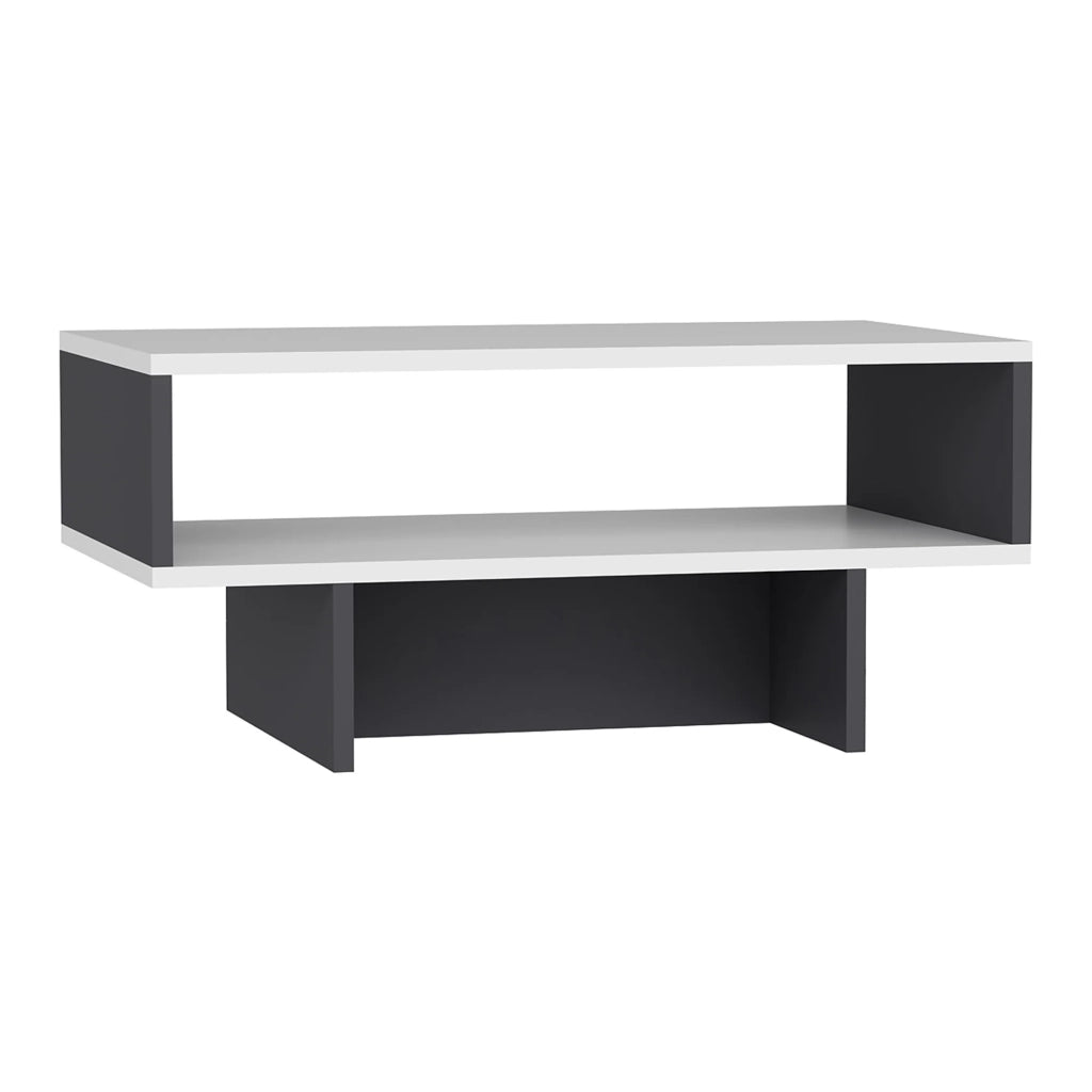 Tavolino con vano contenitore 36,4 x 80 x 45 cm bianco/antracite 03_0008468