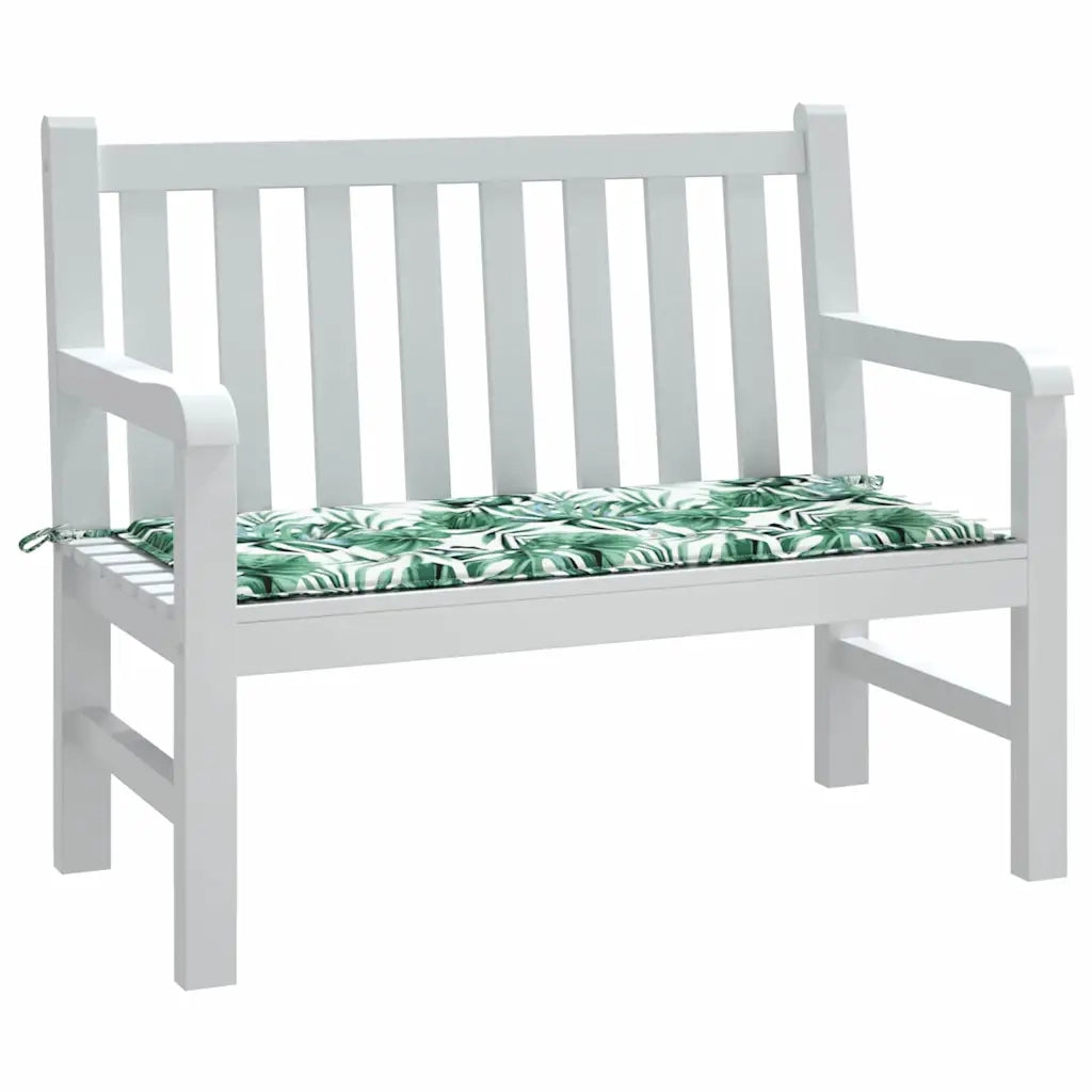 vidaXL Cuscino per Panchina da Giardino Floral Verde 100 x 50 x 4 cm