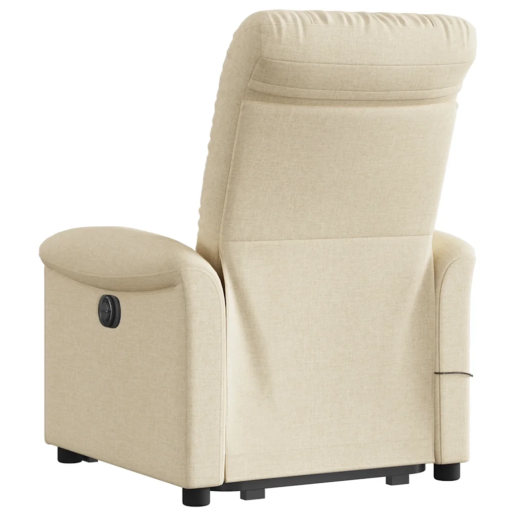 Poltrona Alzapersona Massaggiante Elettrica Crema in Tessuto 3303292