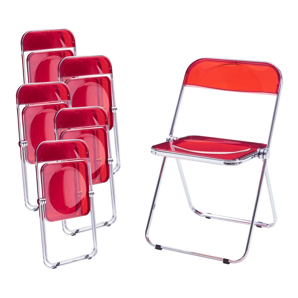 Set di 6 sedie pieghevoli 74 x 46 x 47 cm rosse 03_0009908