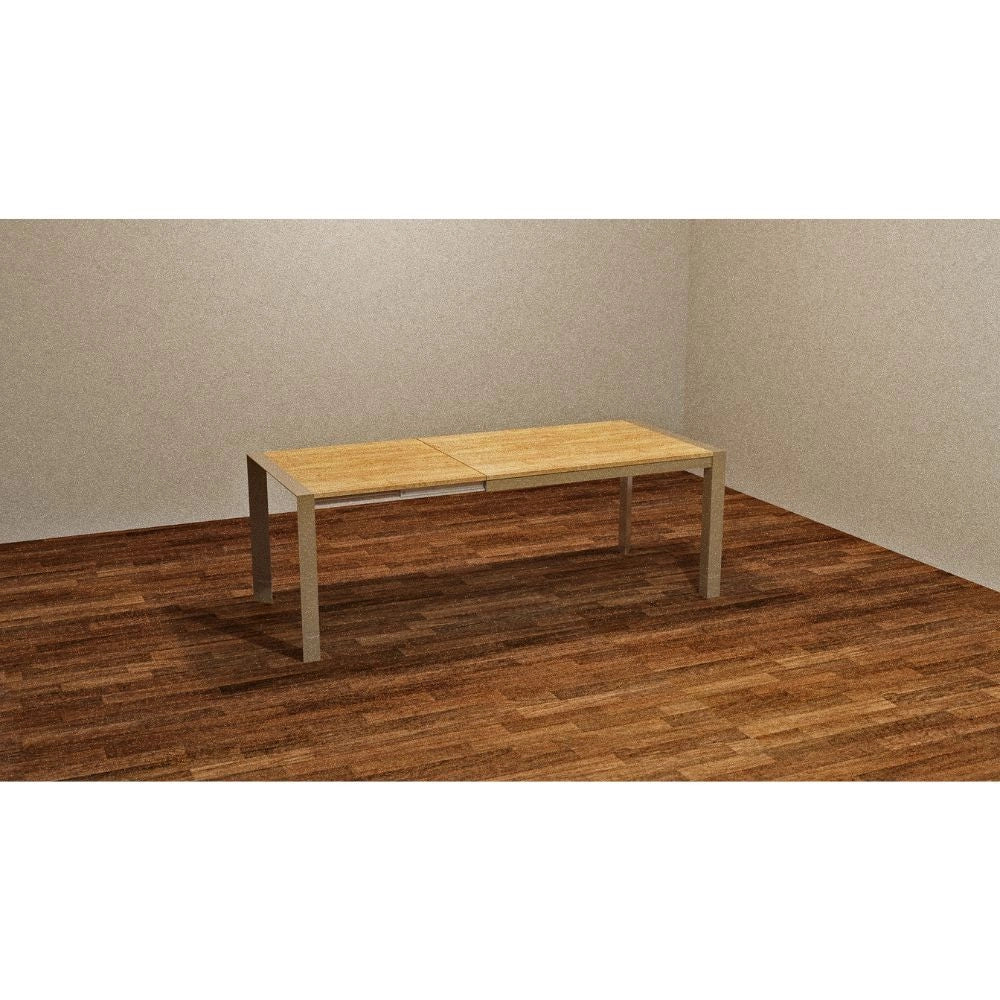 Tavolo allungabile Golia struttura tortora e piano rovere shimo 130x80 cm
