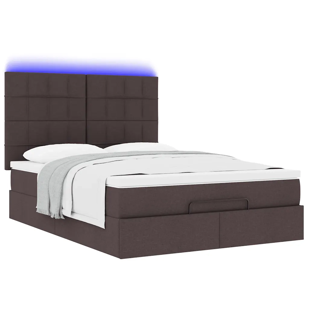 Struttura Letto Pouf con Materasso 140x200 cm in Tessuto 3314013