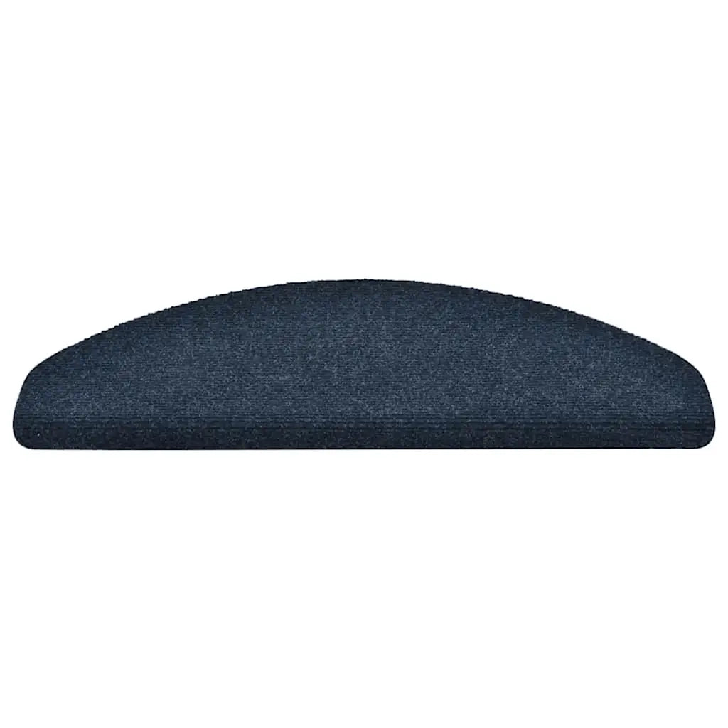 vidaXL Tappetini per scale autoadesivi 30 pz 65x21x4 cm blu navy semicircolari grandi