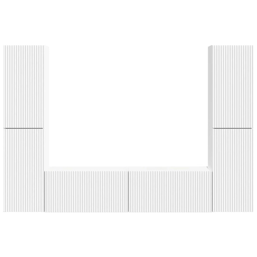 Set mobile TV 6 pcs Bianco Legno multistrato