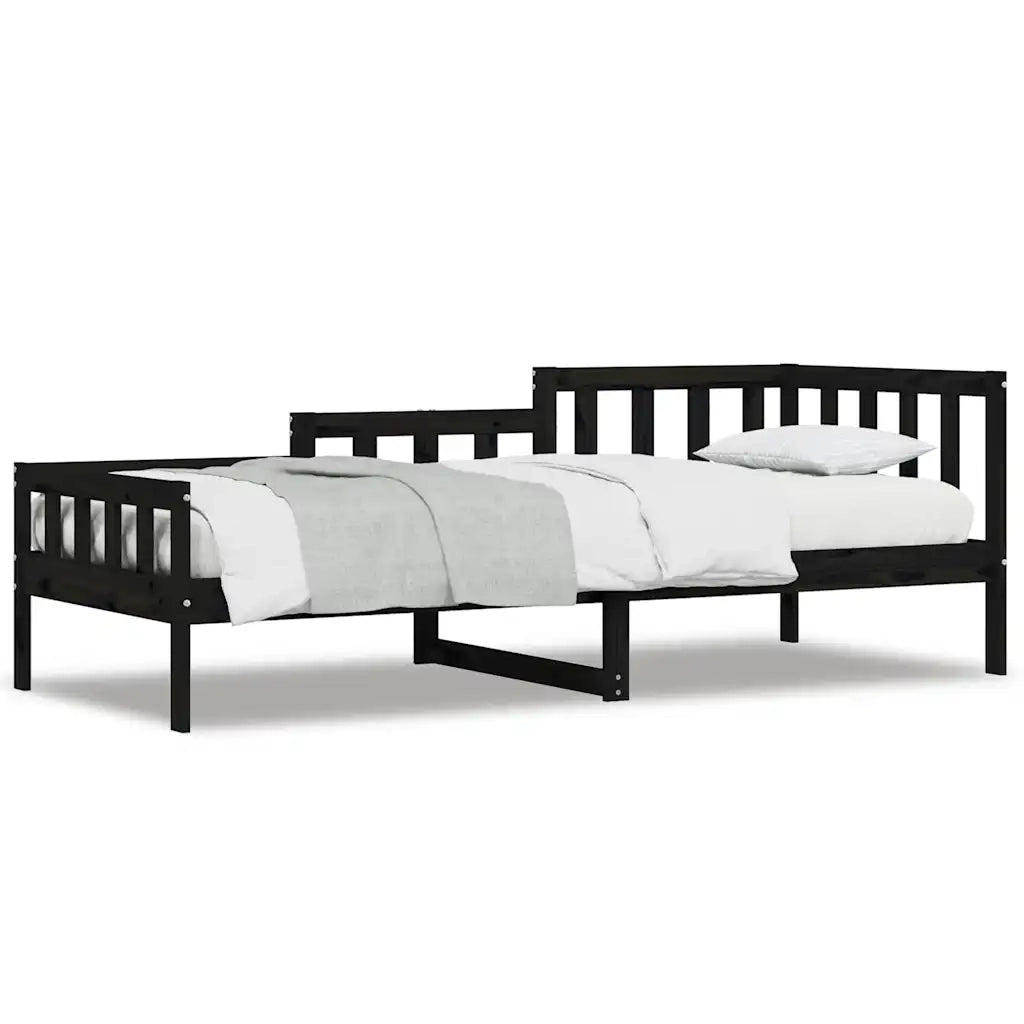 Dormeuse Nera 80x200 cm in Legno Massello di Pino 840369