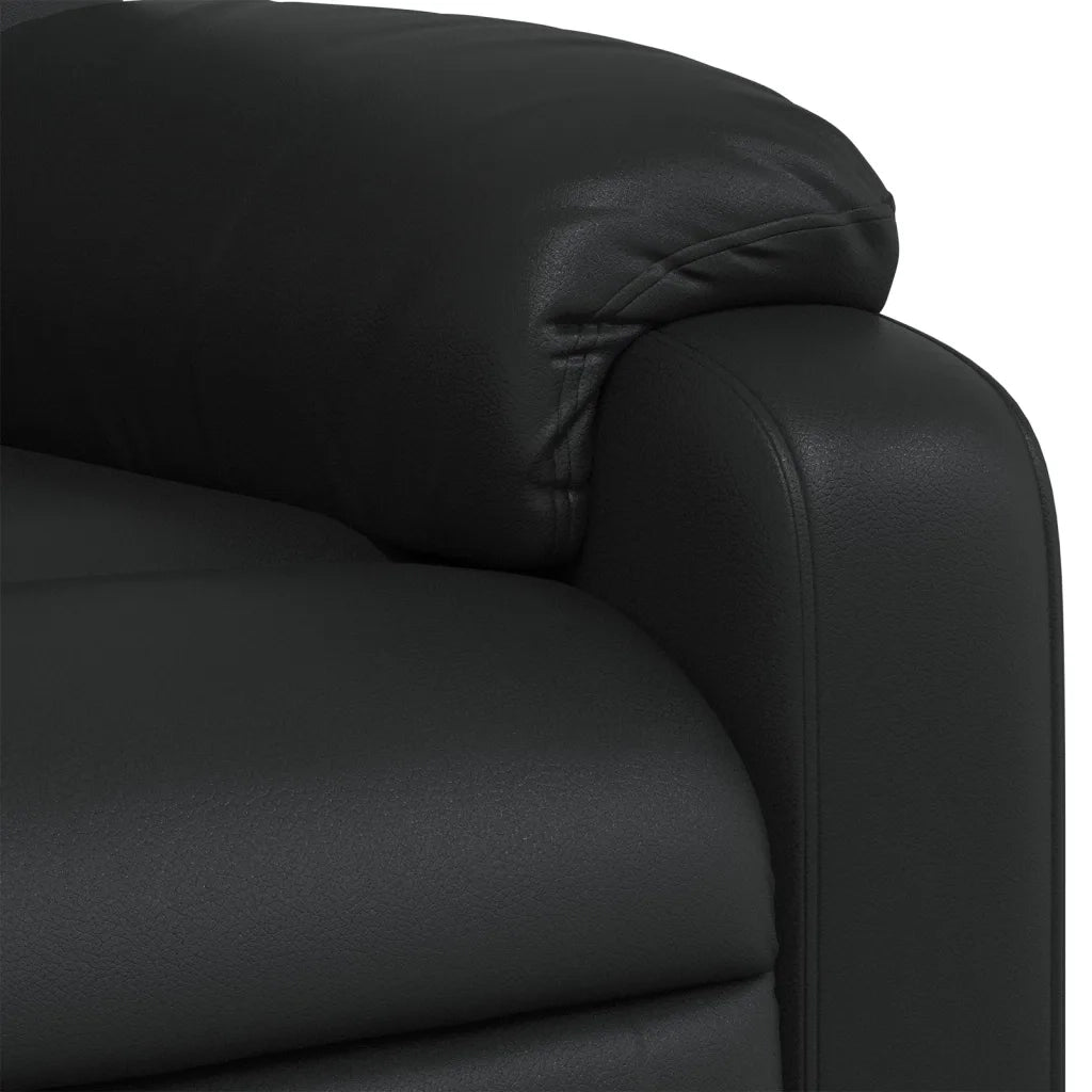 Divano Sedia-Poltrona Reclinabile Nera in Similpelle 768774
