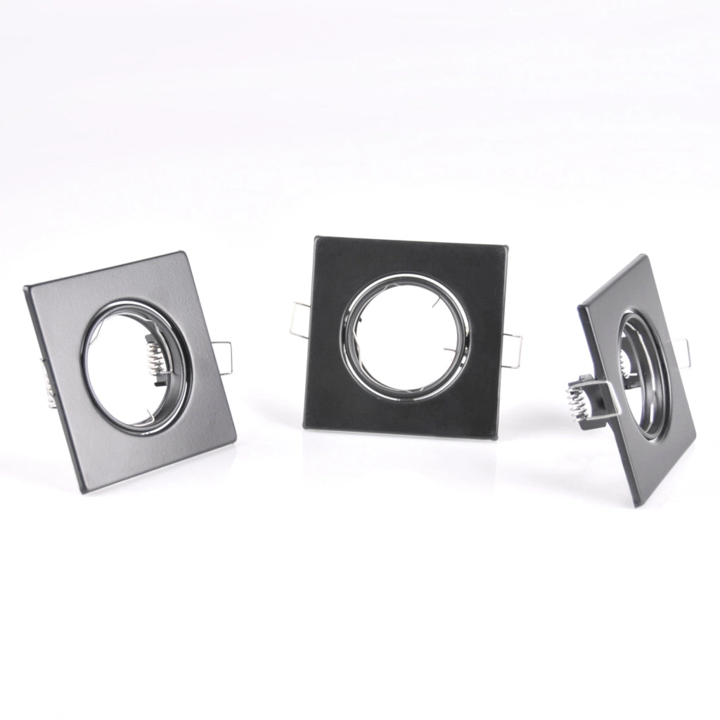Faretto incasso quadrato nero orientabile MR16 Polux OPIN
