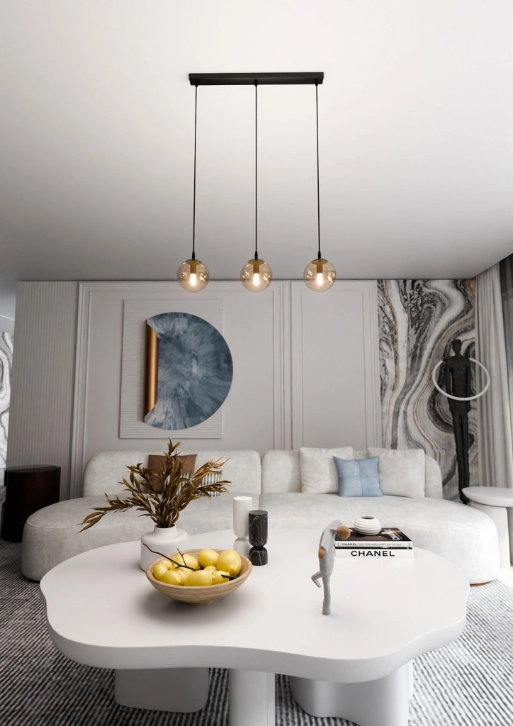 Lampadario Emibig Cosmo 3 3xE14 nero miele 70cm IP20