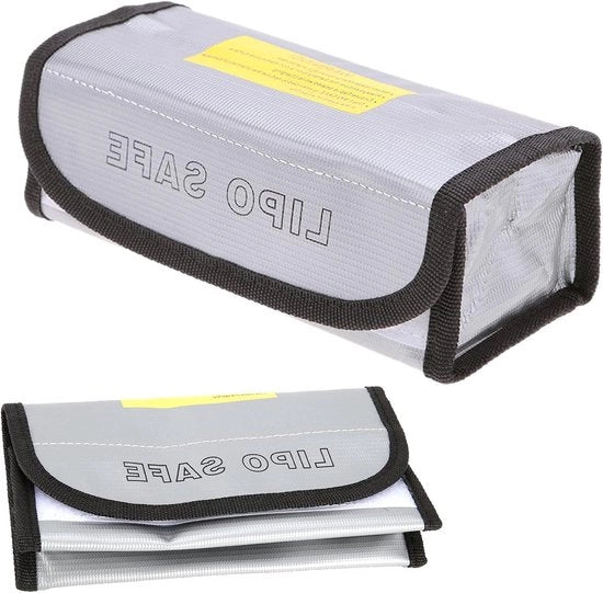 Borsa di sicurezza per batterie LiPo, 2 pezzi, dimensioni 185 x 75 x 60 mm