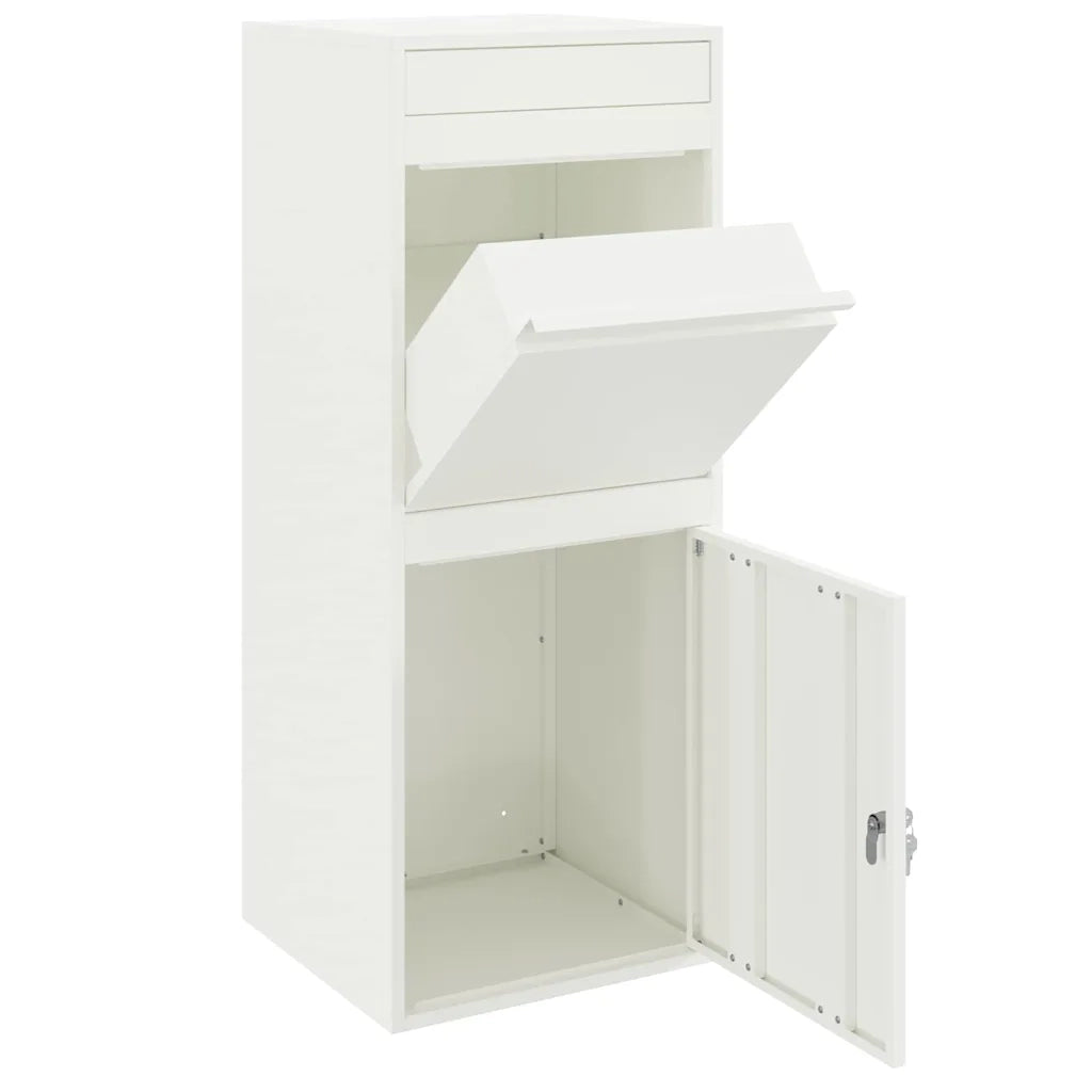 Cassetta per pacchi con porta Bianco 41 x 38 x 103 cm Acciaio 874934