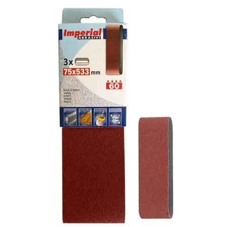 NASTRO ABRASIVO 75X533 MM Grana 60 - 3 pezzi - IMPERIAL ABRASIVI