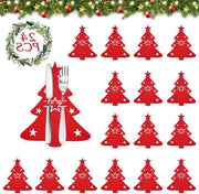 Set di posizionamento per lestrie per Natale da 24 pezzi per coltelli, forchette e cucchiai, decorazione da tavola.