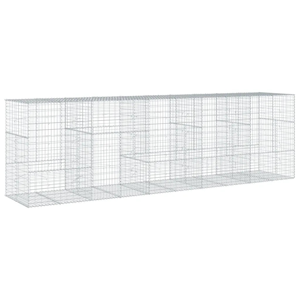 Cesto Gabbione con Copertura 500x100x150 cm in Ferro Zincato 3295217