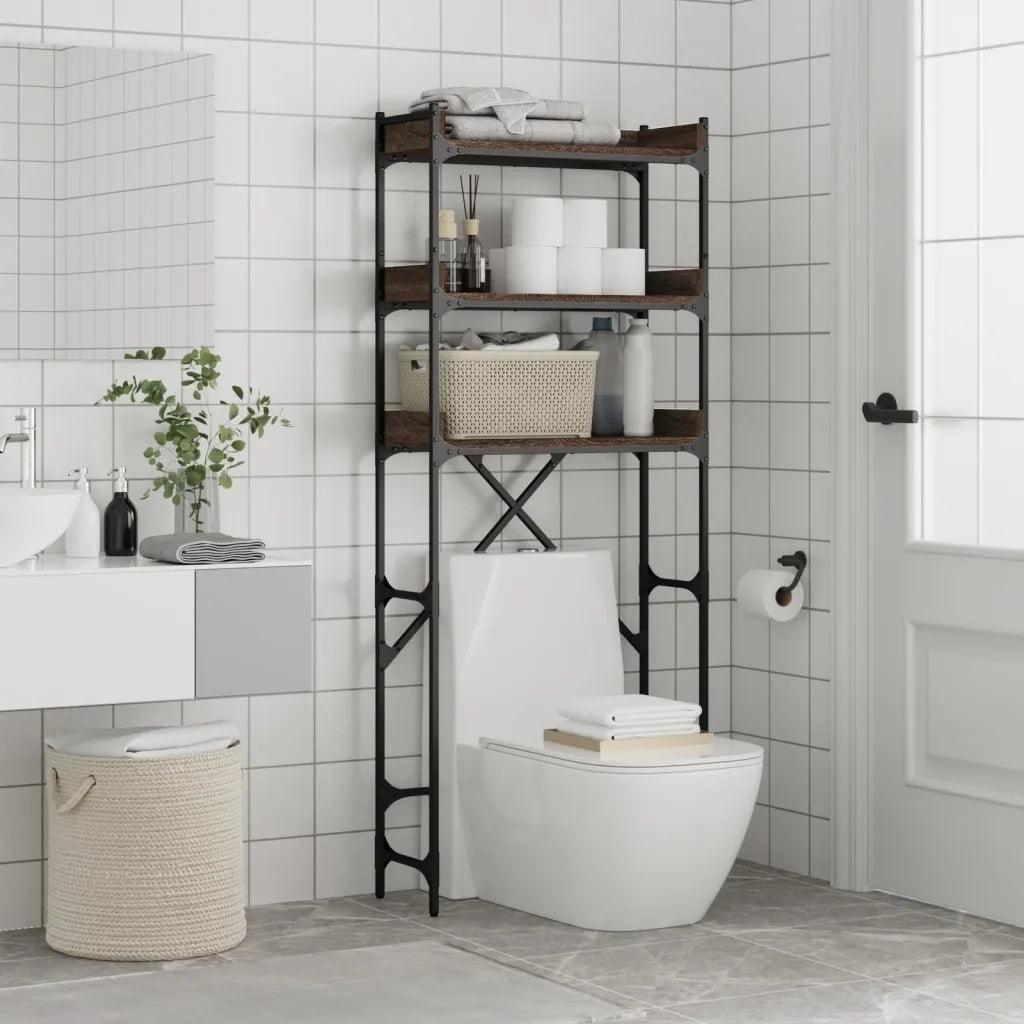 Scaffale per Lavatrice Rovere Marrone 67x25x163 cm Multistrato