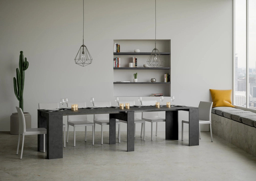 Consolle Allungabile 90-308x48x77 cm in Nobilitato Grigio