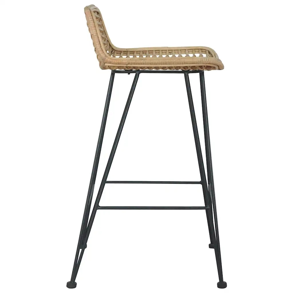 Sedie da Bar 2 pz in Rattan Naturale 285232