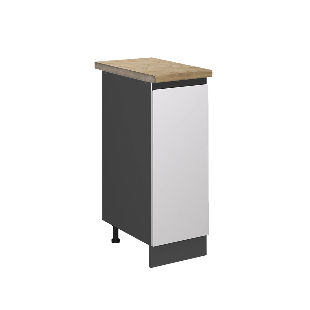 Armadio cucina dispensa alto R-Line Bianco/Antracite 30 cm J-Shape, PL Rovere Vicco