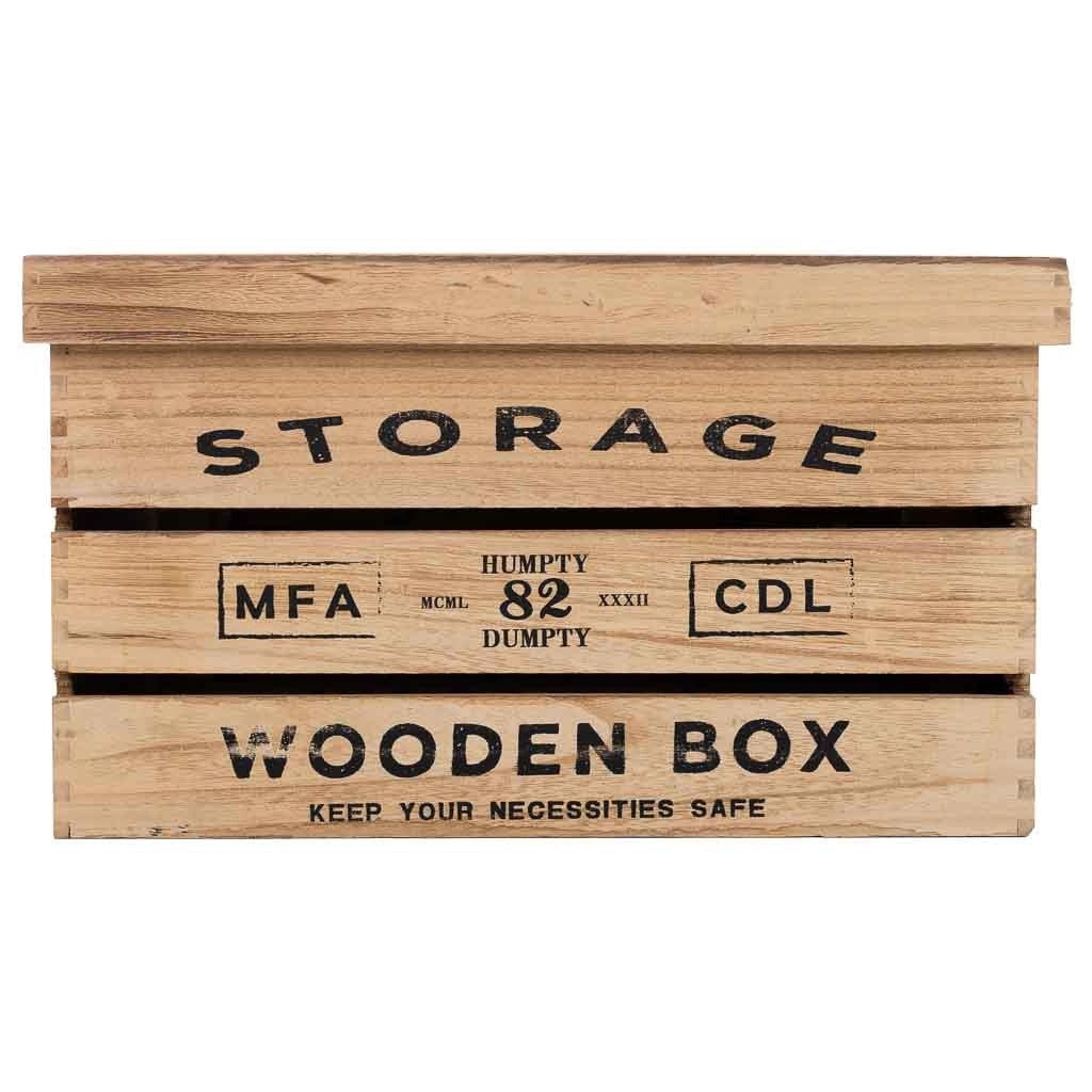 Scatole in legno stampate set 3 pz 42x31x24h-36x25x20h-30x19x16h cm